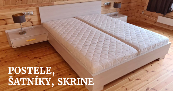 Postele, šatníky, skrine